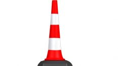 TRAFİK VE REKLAM KONİSİ 50 CM (KAUÇUK TABANLI)