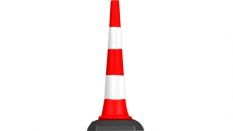 TRAFİK VE REKLAM KONİSİ 75 CM (KAUÇUK TABANLI)