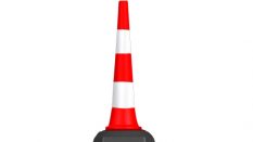 TRAFİK VE REKLAM KONİSİ 90 CM (KAUÇUK TABANLI)